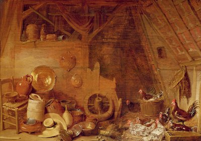 Interior of a Barn by Frans Ryckhals